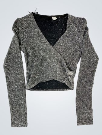 H&M Divided Metallic Wrap Crop Top