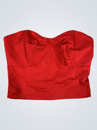 Hutch Red Strapless Corset Top