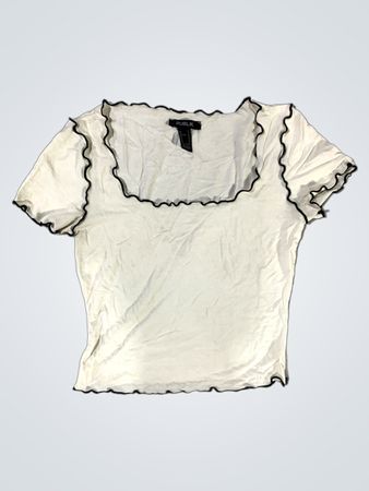 PUBLIK White Blouse with Black Trim