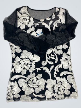 Black and White Floral Top
