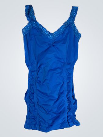 Blue Lace Trim Tank Top