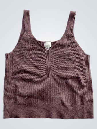 Ein neuer Tag lila geripptes Tanktop