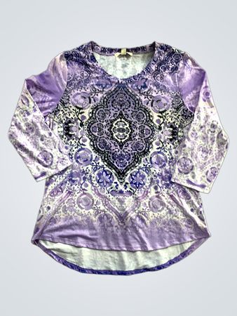 Farmers Market Women's Purple Print Long Sleeve Top