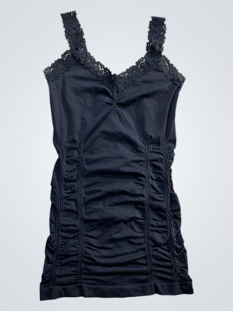 Kismet Schwarze Spitze Trim Spaghettiträgershirt