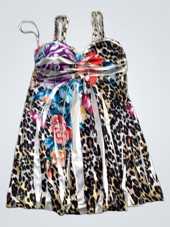 Poema Floral and Leopard Print Dress