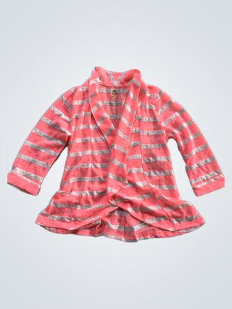 Rosa und weiß gestreifter Cardigan