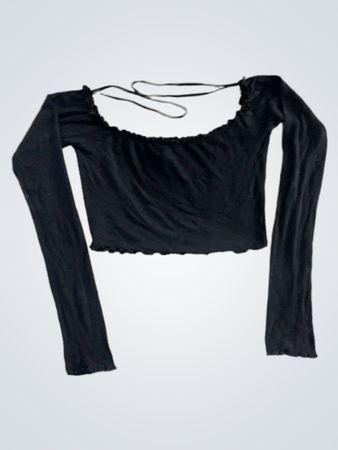 Forever 21 Schwarzes Langarm-Cropped Top