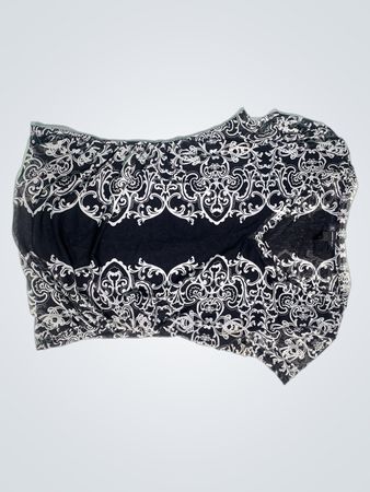 INC International Concepts Durchsichtige Schwarz-Weiß-Muster-Bluse