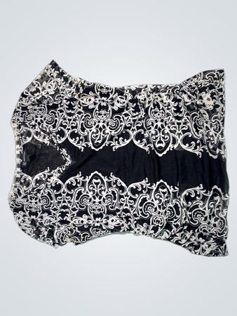 INC International Concepts Schwarze Weiße Gemusterte Bluse