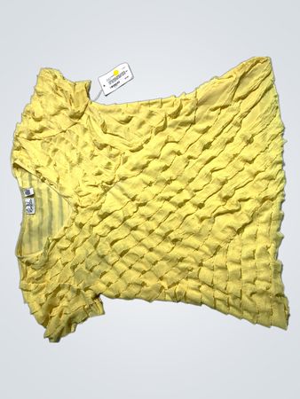 Kim Rogers Gelbes Rüschenshirt