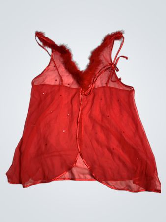 Rotes transparentes Lingerie-Top