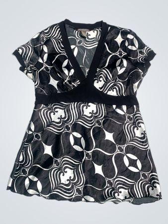 Hillard & Hanson Damen Schwarz-Weiße Kleid