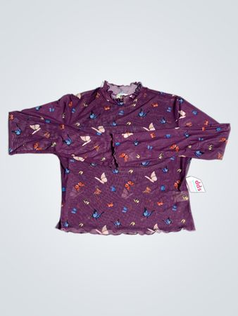 Lila Schmetterling Bluse