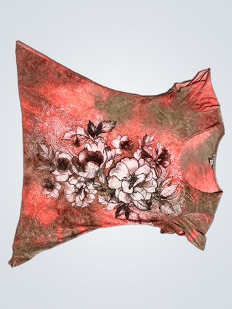 Rosa und brauner Seidenschal