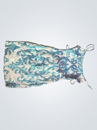 Blaues Pailletten-Top