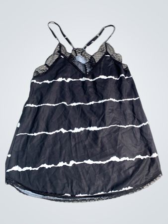 Schwarz-weiß gestreifte Spaghettiträgershirt