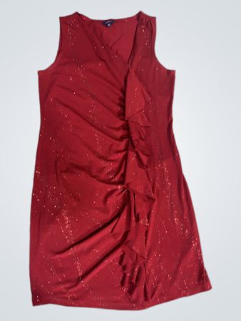 Reitmans Rote Glitzer Raffung Kleid