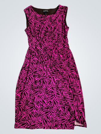 Enfocus Petite Pink Zebra Print Dress