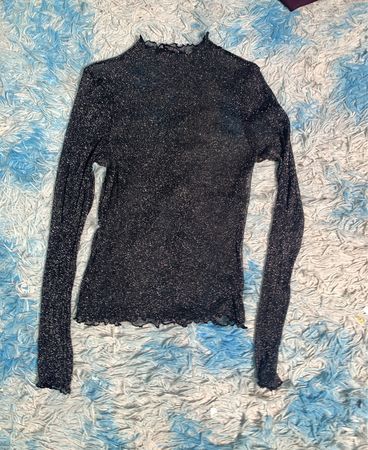 Zara Pailletten Langarm-Top