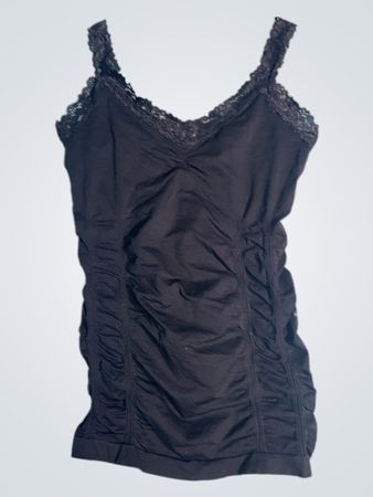 Damen Schwarze Nahtlose Spaghetti-Top