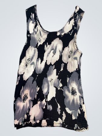 Schwarzes und weißes Blumen-Top