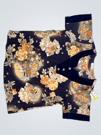 M&T FASHION Blumendruck Kimono-Stil Oberteil