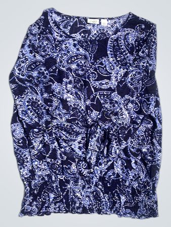 Cato Damen Bluse mit blauem Paisley-Muster