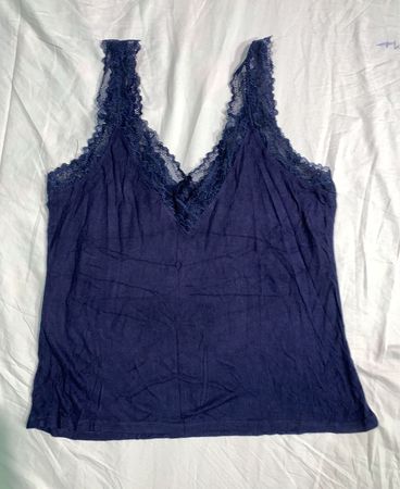 Navy Blue Spitze Besatz Cami