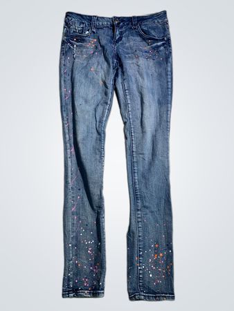 Seven For All Mankind Jeans aus Denim mit distressed Paint Splatter
