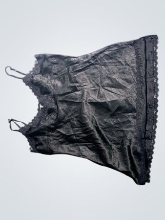 One Step Up Schwarzes Spitzenbesatz Cami Top