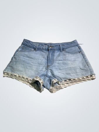 NO BOUNDARY Damen-Jeansshorts mit Spitze