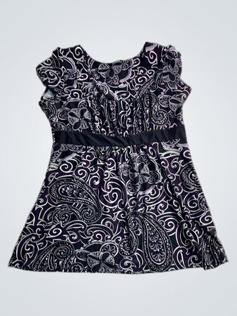 MAJORA Damen Lila Paisley Druck Oberteil