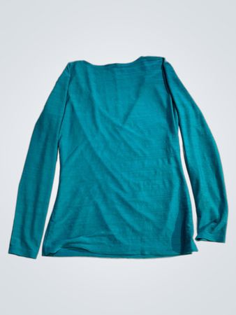 Türkis gerafftes Langarmoberteil