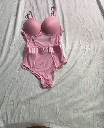 BCBG Generation Pink Sheer Corset Top
