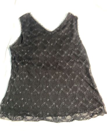 George Schwarzes Spitzen-Trim Tanktop