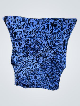 Liz & Co. Blau und Schwarz Abstrakter Druck V-Ausschnitt Top