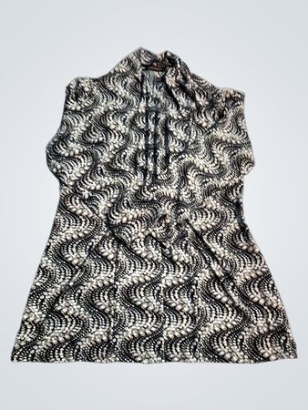 Notation Damen Schwarz-Weiße Print Kurzarmhemd