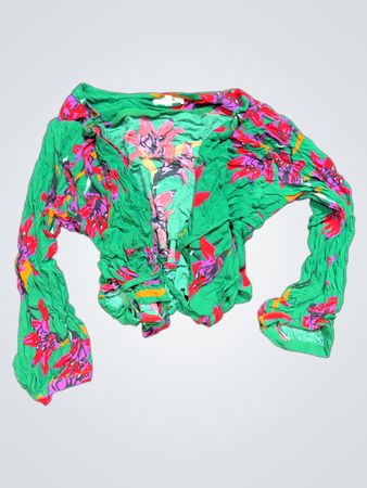 Green Floral Blouse