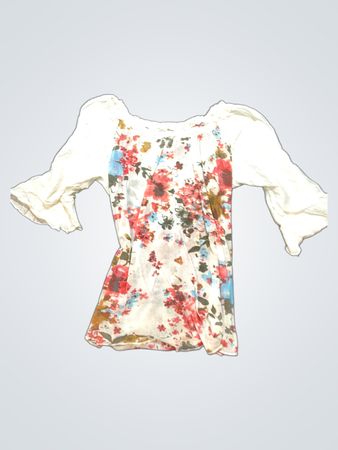 Floral Romper with White Sleeves