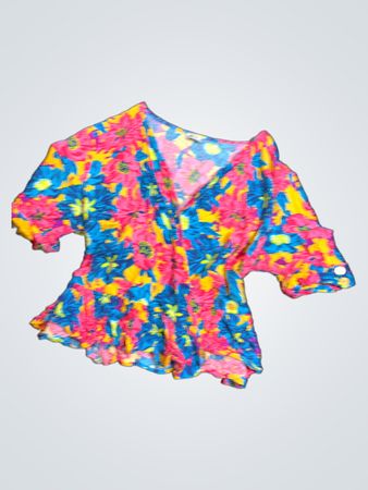 Zara Floral Wrap Blouse