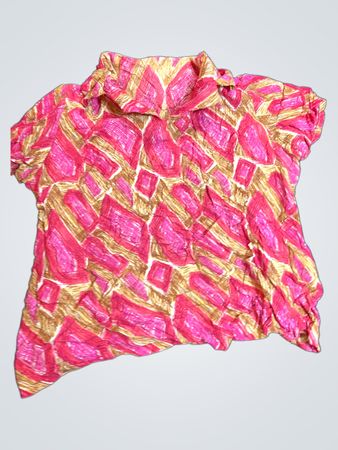 Pink and Gold Patterned Shirt