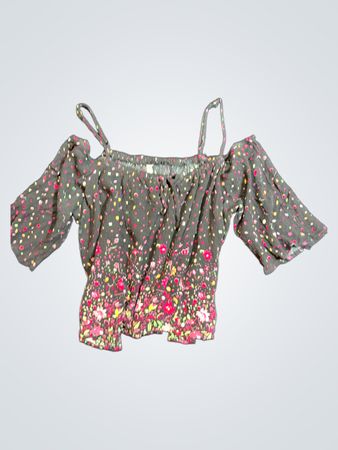 Floral Gray Top
