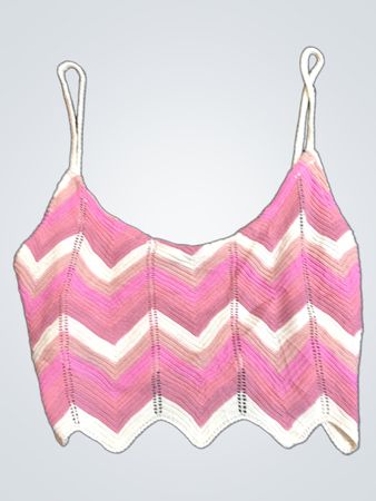 Pink and White Crochet Top