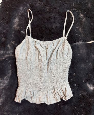 Women's Beige Smocked Ruffled Camisole