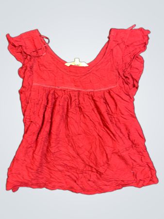 Red Ruffled Top