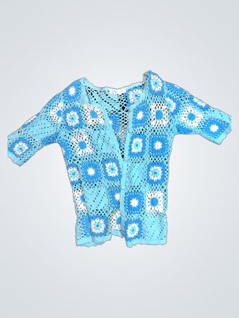 Blue Crochet Cardigan