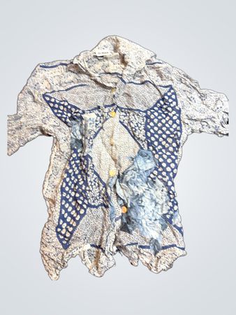 Glaser Blue and White Floral Blouse