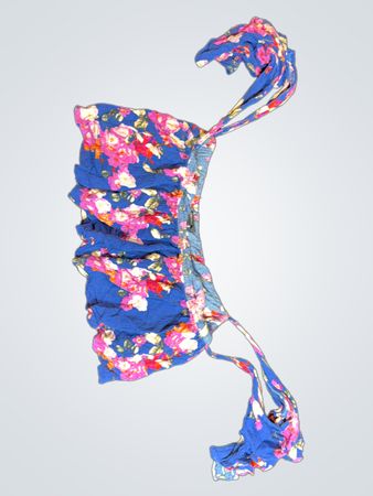 Blue Floral Ruffled Top