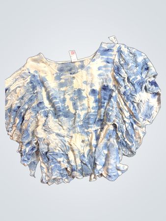 Blue Tie-Dye Blouse