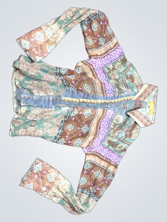 Blouse with Paisley and Floral Pattern